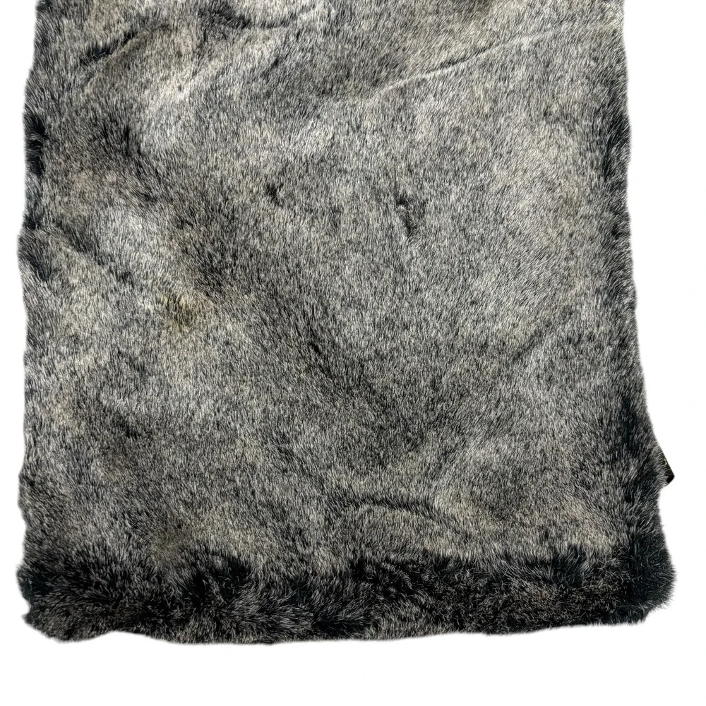 Faux Fur Black Brown Rectangular Neck Scarf Neck Warmer Size‎ 25